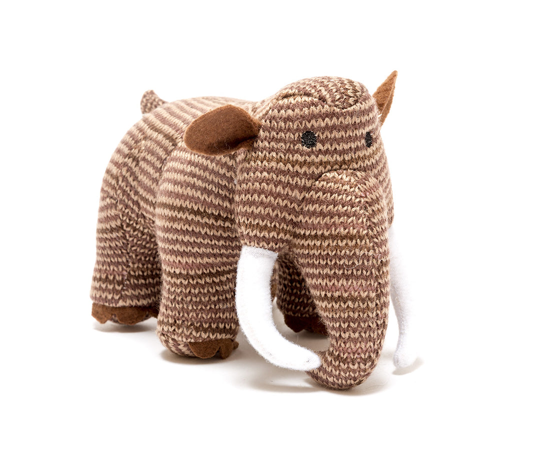 Brown Stripe Woolly Mammoth Knitted Rattle