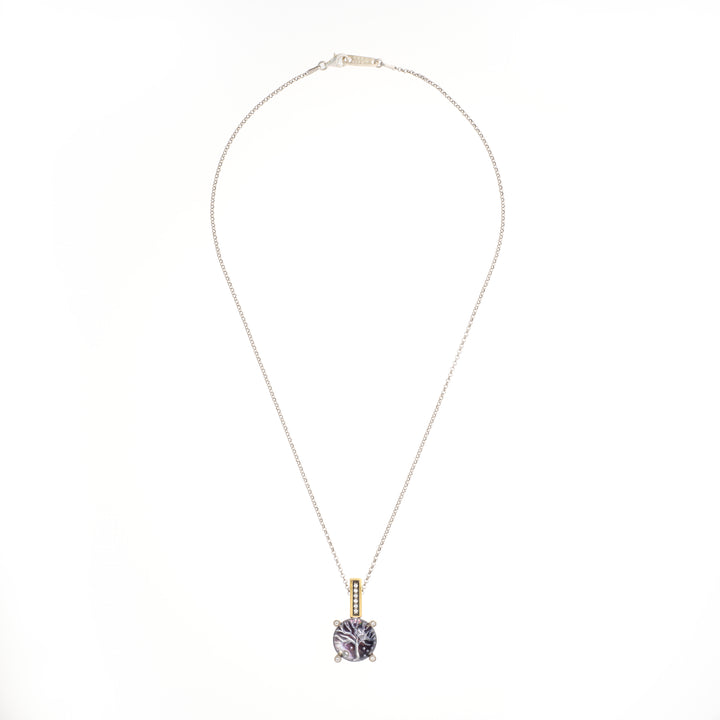 White Topaz & Quartz Tree Motif Necklace
