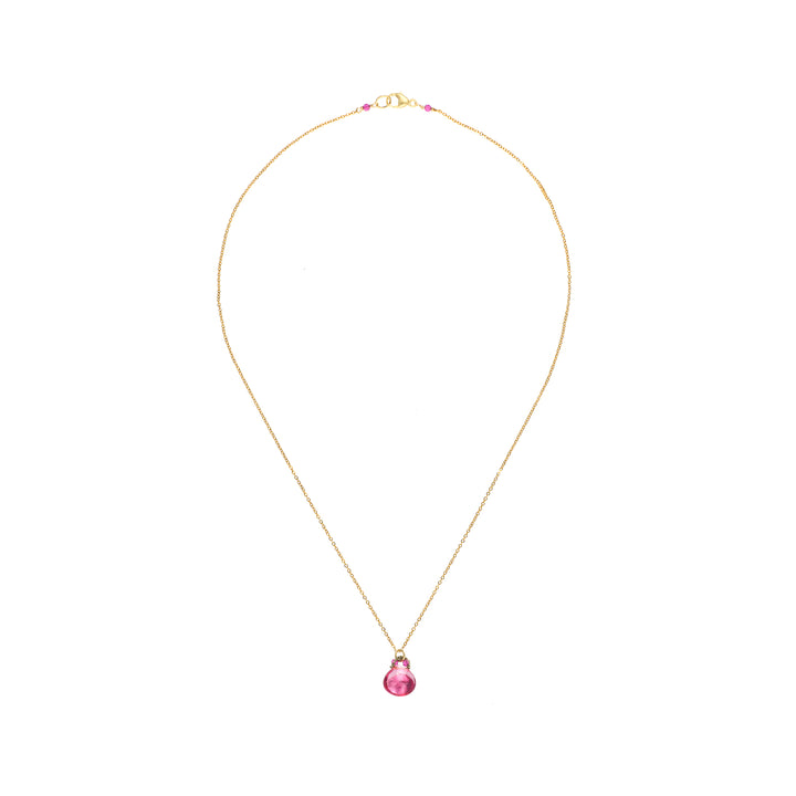 Pink Quartz Drop Necklace