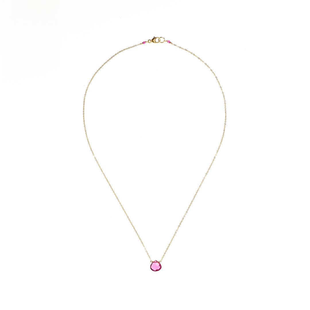 Pink Tourmaline Quartz Necklace
