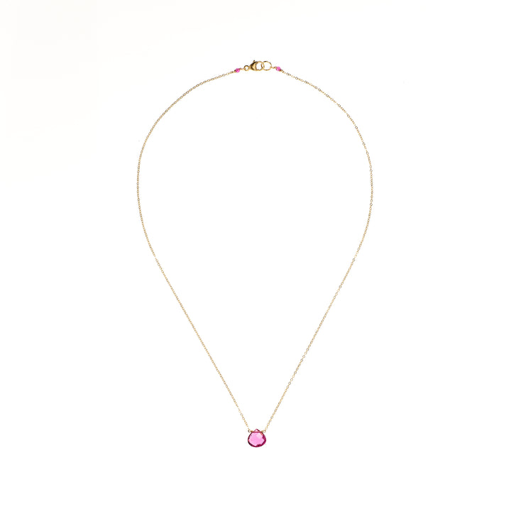 Pink Tourmaline Quartz Necklace