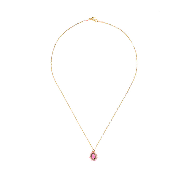 Caged Pink Tourmaline with Pink Tourmaline Orbit Necklace