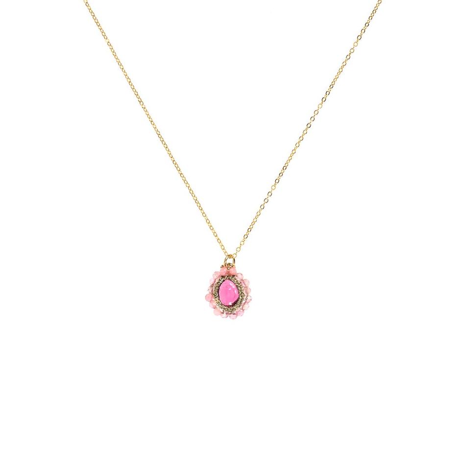 Caged Pink Tourmaline with Pink Tourmaline Orbit Necklace