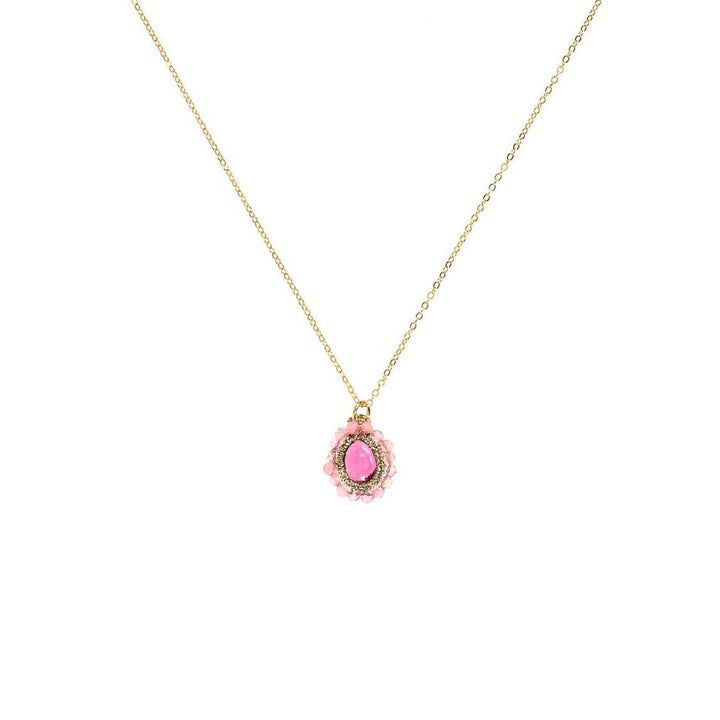 Caged Pink Tourmaline with Pink Tourmaline Orbit Necklace