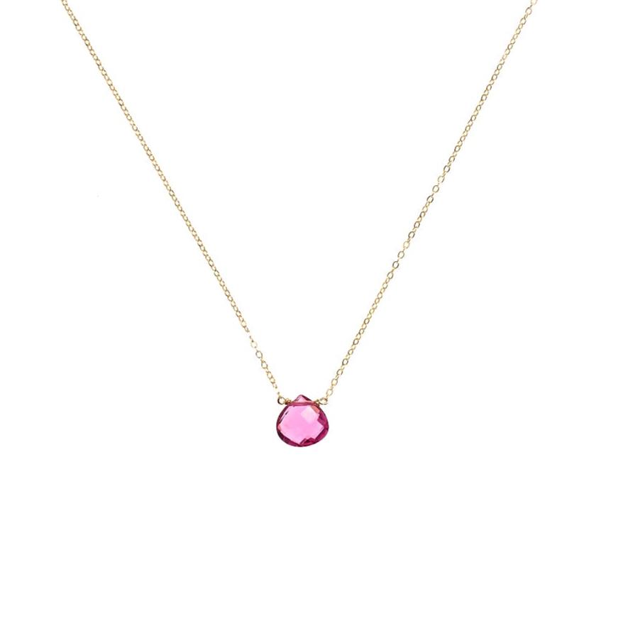 Pink Tourmaline Quartz Necklace