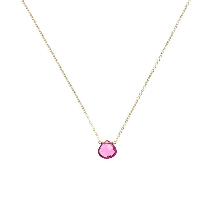 Pink Tourmaline Quartz Necklace