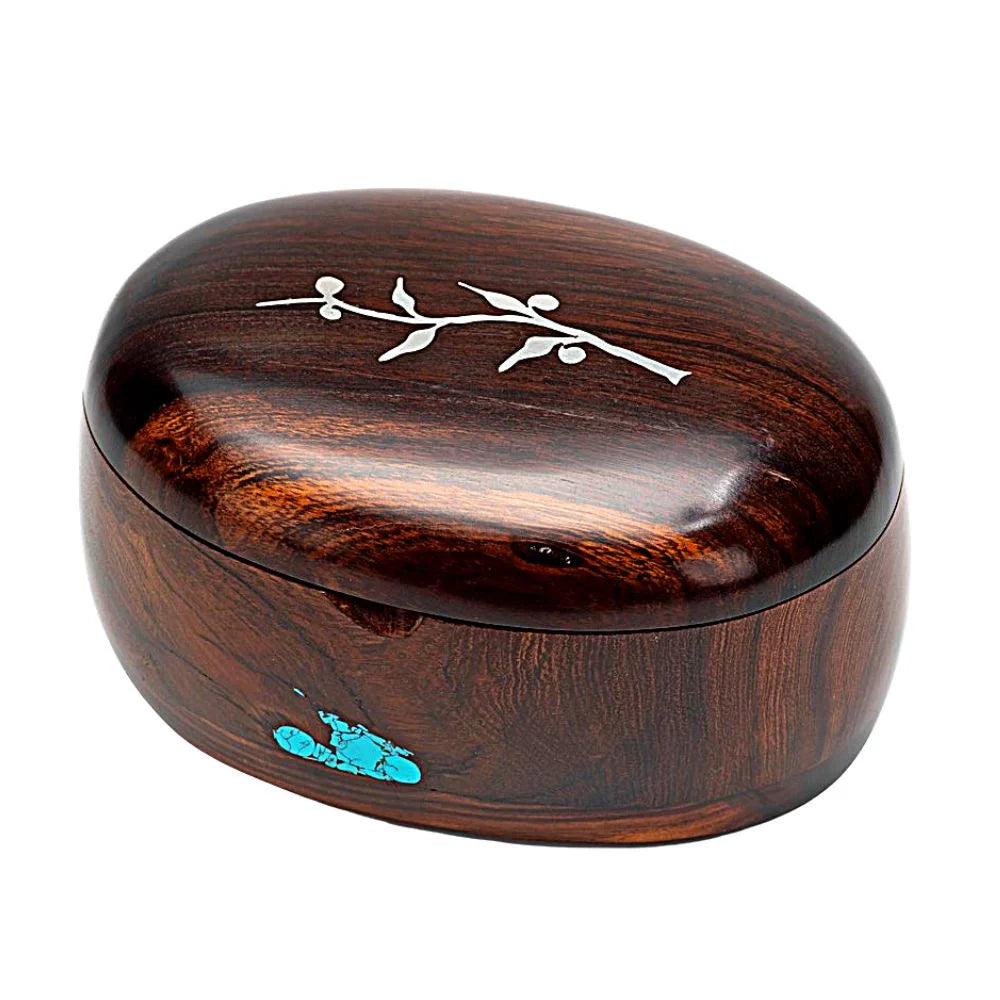 Round Ironwood Box with Branch