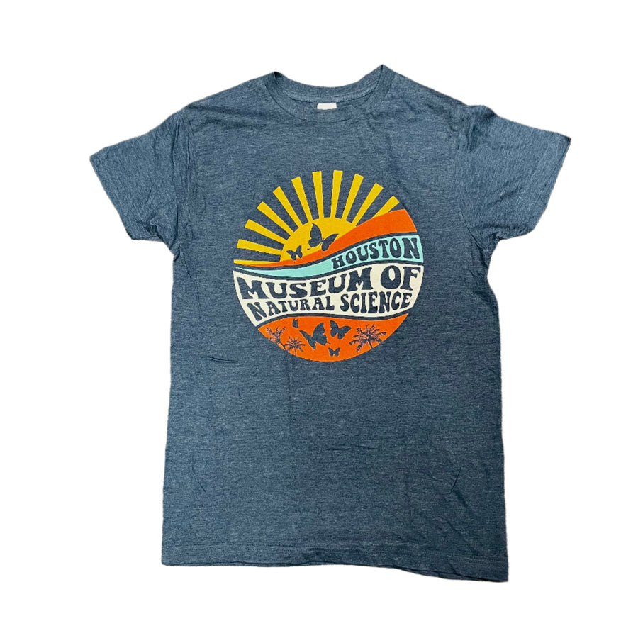 Blue t-shirt with Houston Museum of Natural Science logo