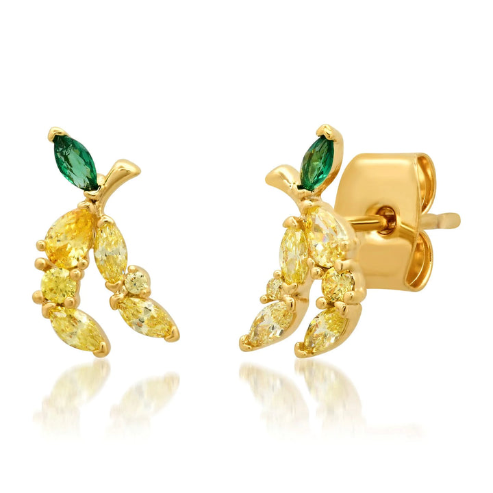 Gold Banana Post Earrings