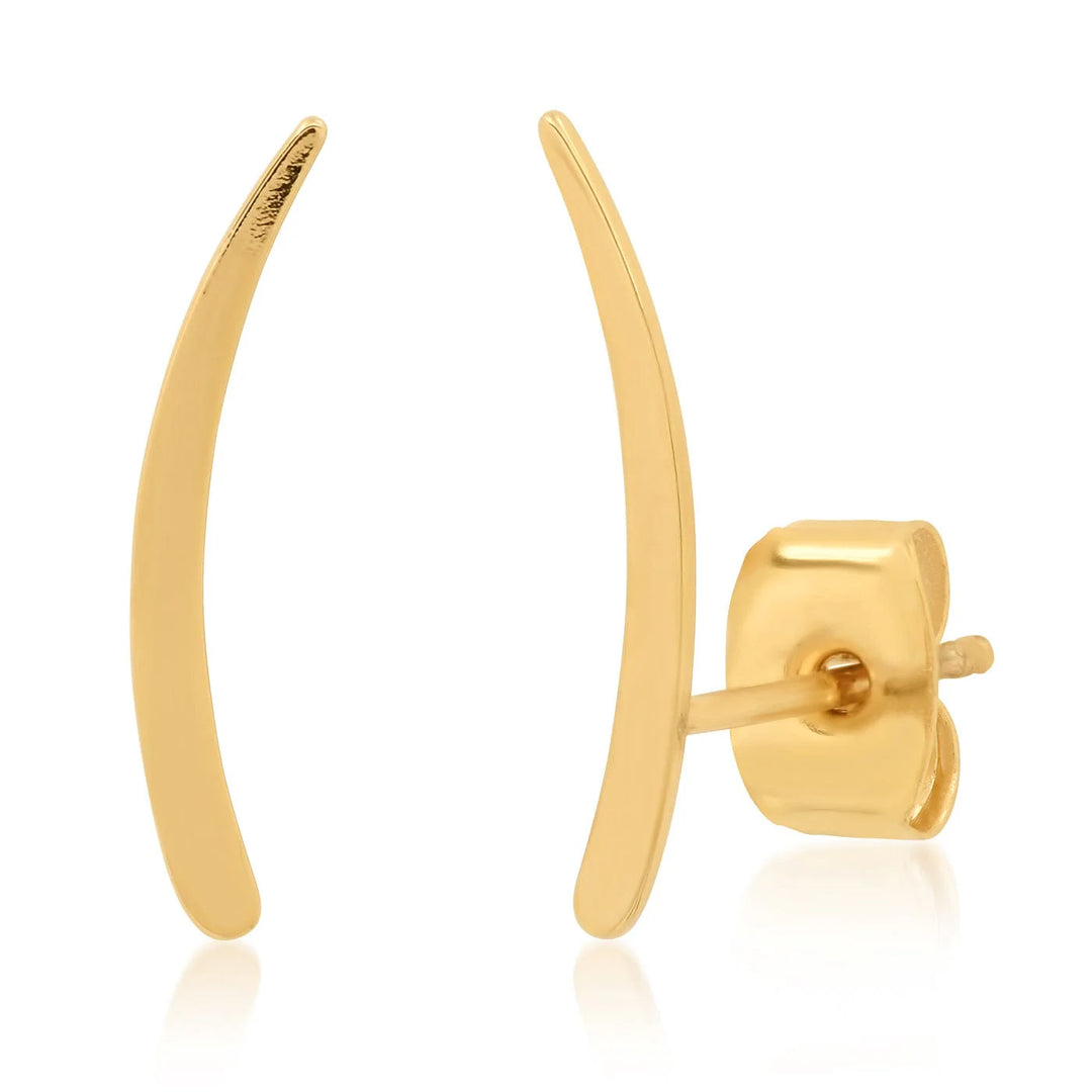 Simple Bar Curbed Climber Earrings