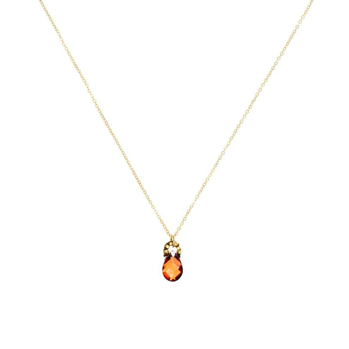 Topaz with Brown Cord Necklace