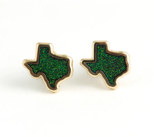 Texas Glitter Enamel Earrings