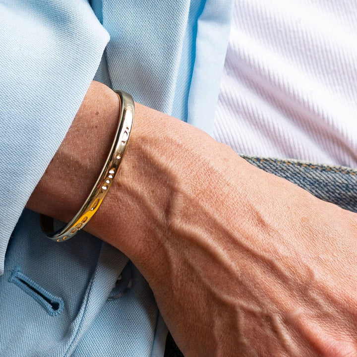 Morse Code Stamped Cuff Bracelet