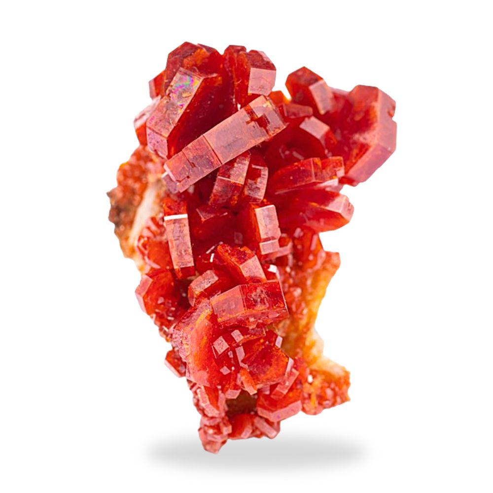 Vanadinite Crystals on Barite