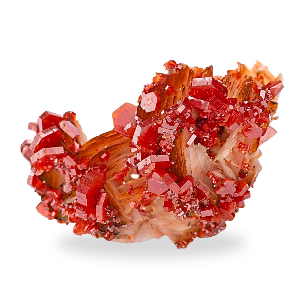 Vanadinite Crystals on Barite