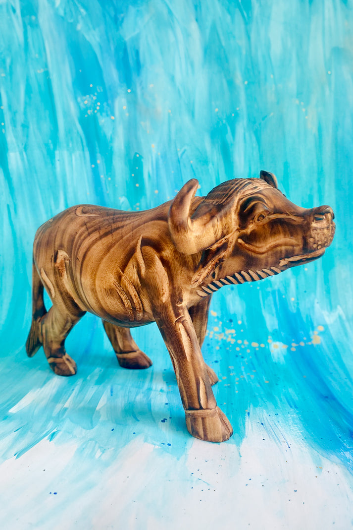 Burnt Jacaranda Water Buffalo Carving