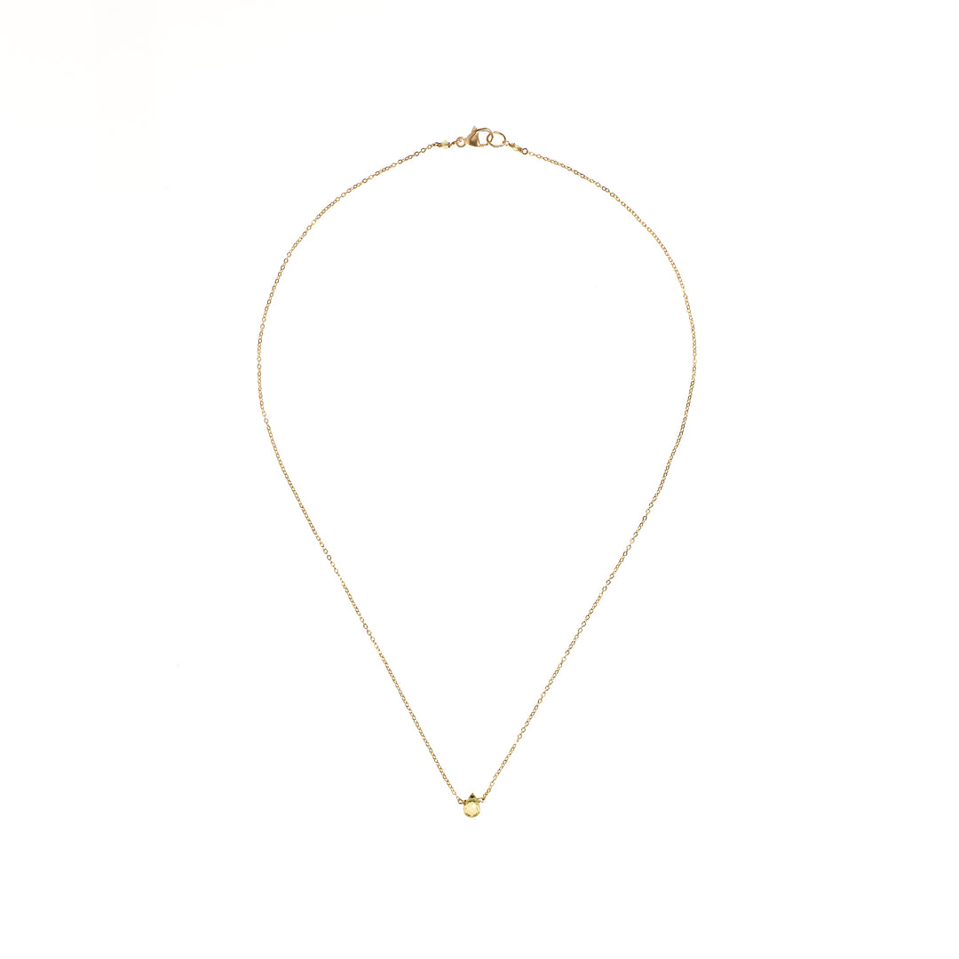Baby Briolette Lemon Zircon Drop