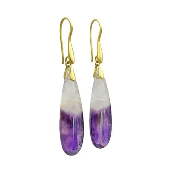 Colorblock Amethyst Earrings
