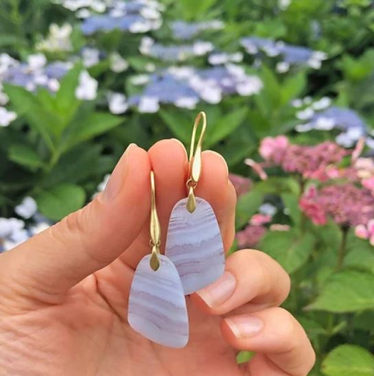 Blue Lace Agate Earring