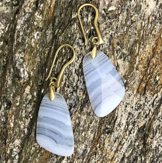 Blue Lace Agate Earring