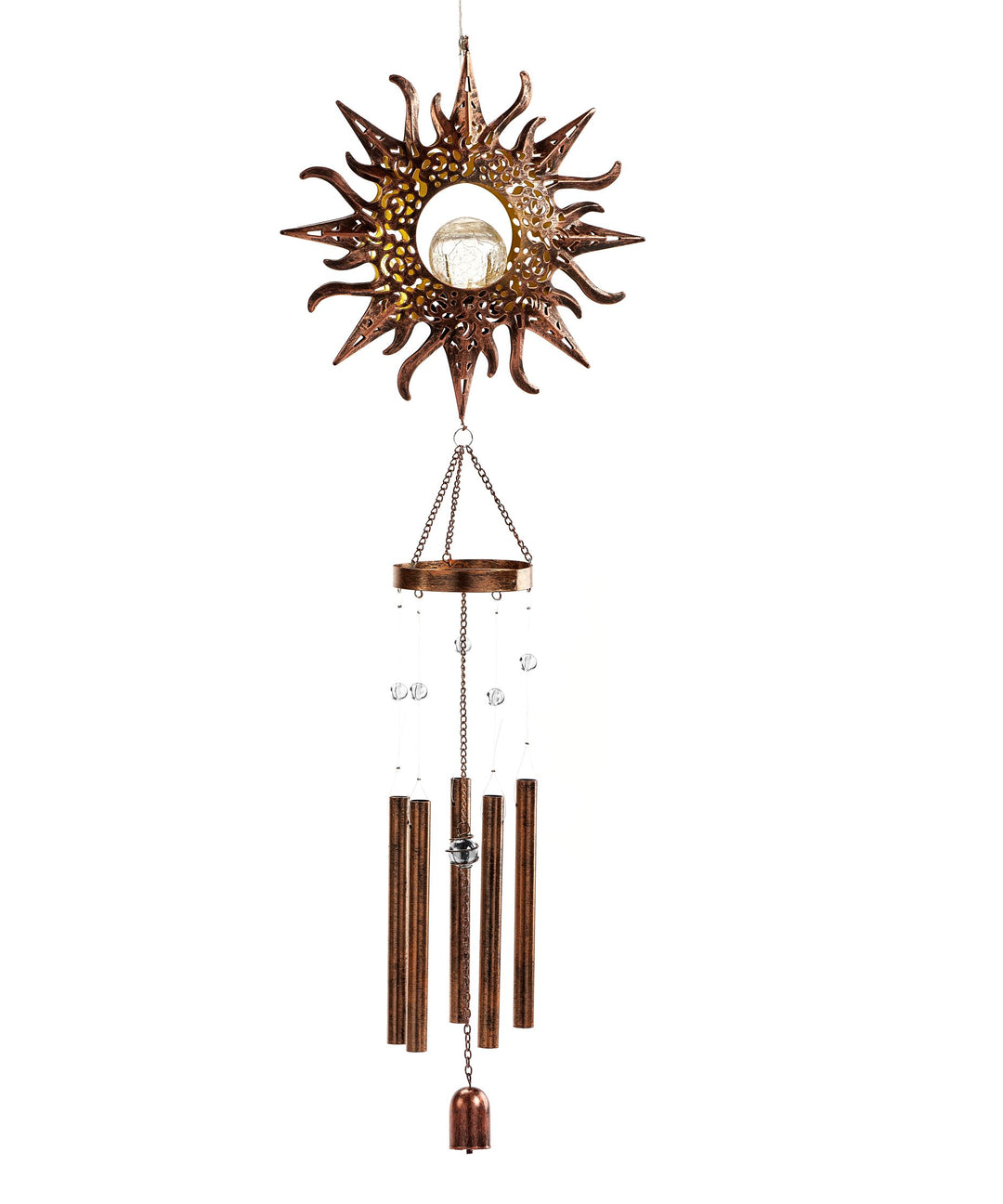 Brass Sun Solar Windchime