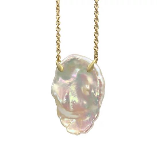 Dripping Pearl Coin Necklace