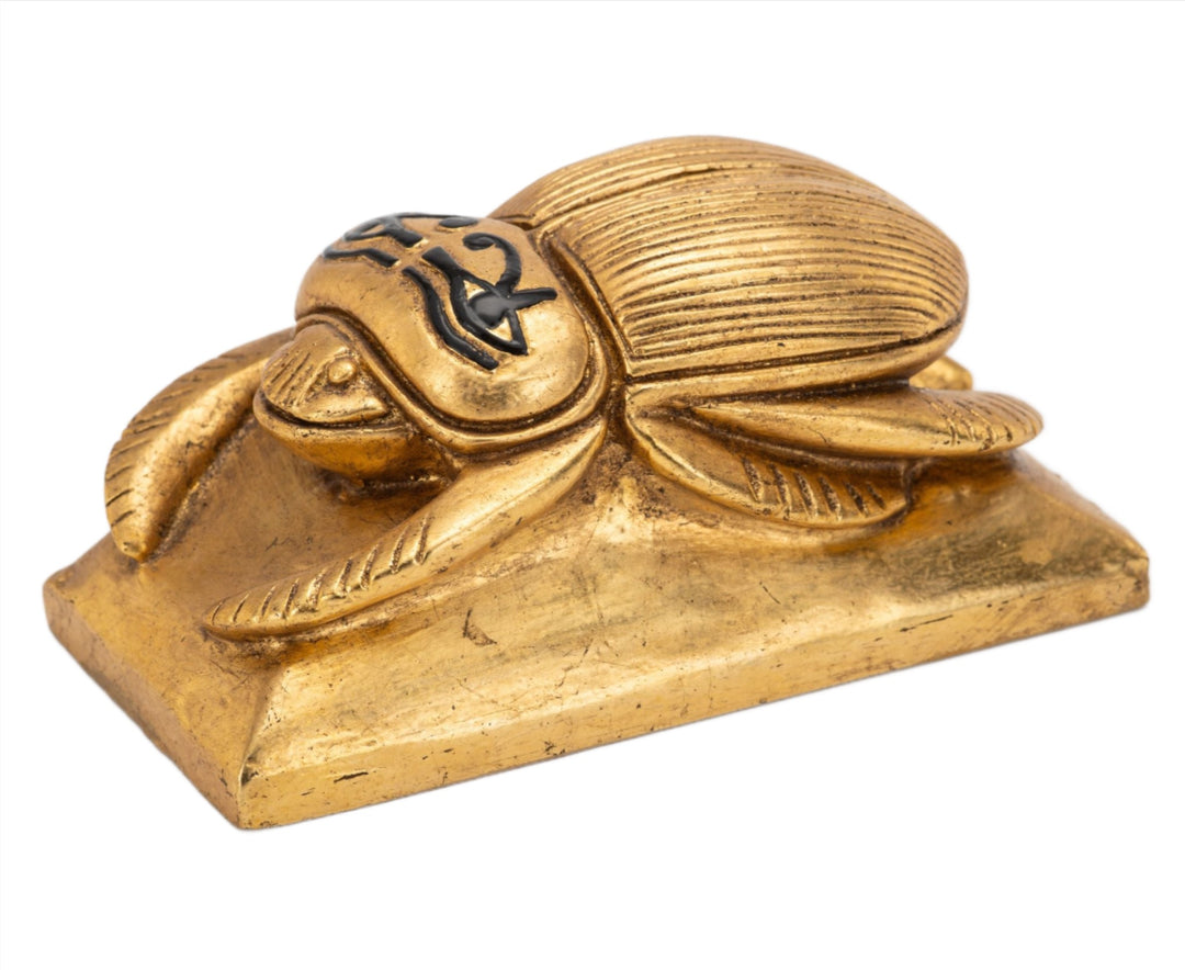 Large Golden Scarab Paperweight