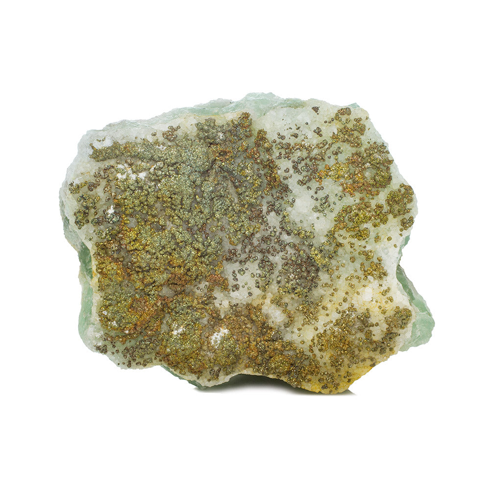 Pyrite on Fluorite
