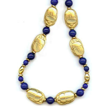 Scarab & Lapis Necklace