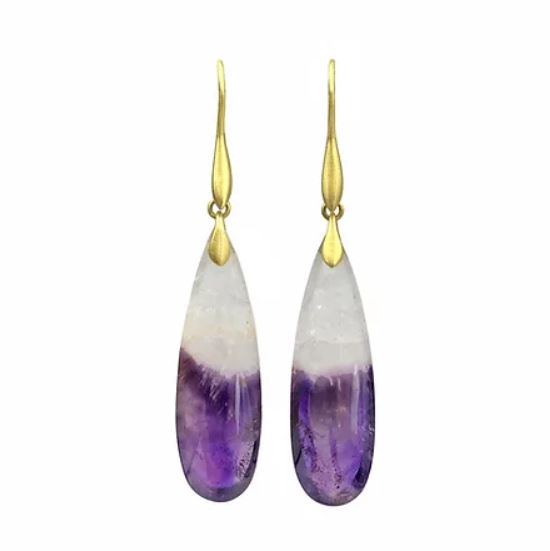 Colorblock Amethyst Earrings