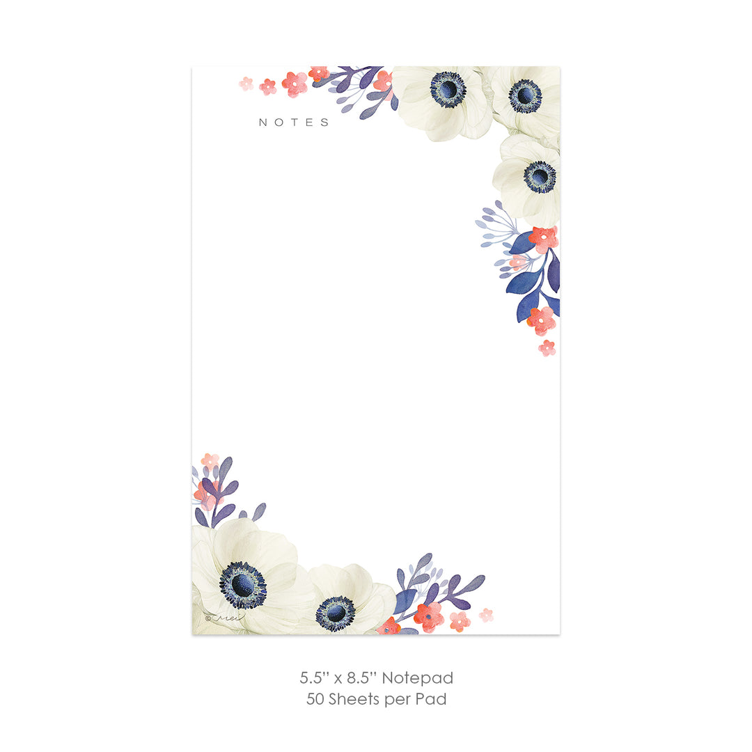 White Flower Notepad
