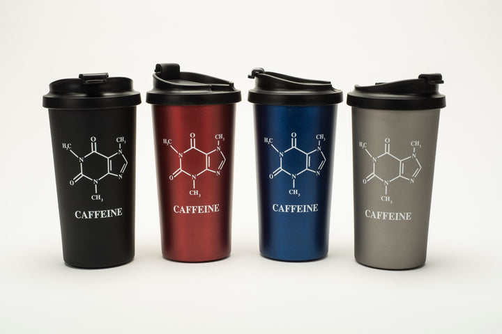 HMNS Caffeine Metal Travel Mug, Reusable Molecule Coffee Tumbler