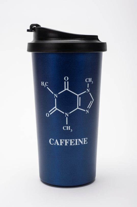 HMNS Caffeine Metal Travel Mug, Reusable Molecule Coffee Tumbler