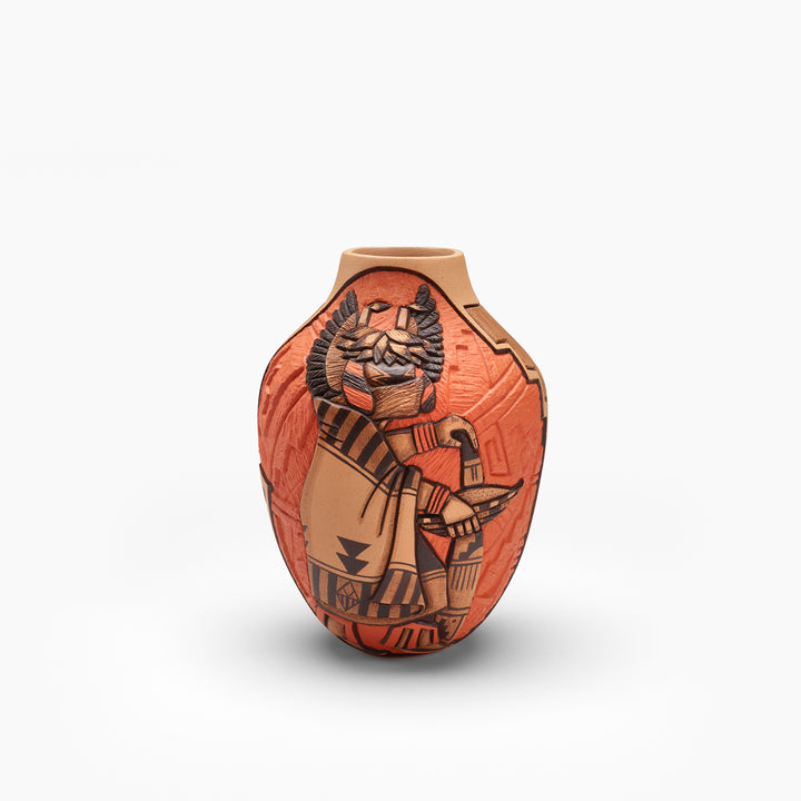Carved Redware Kachina Pottery - Marty & Elvira Naha