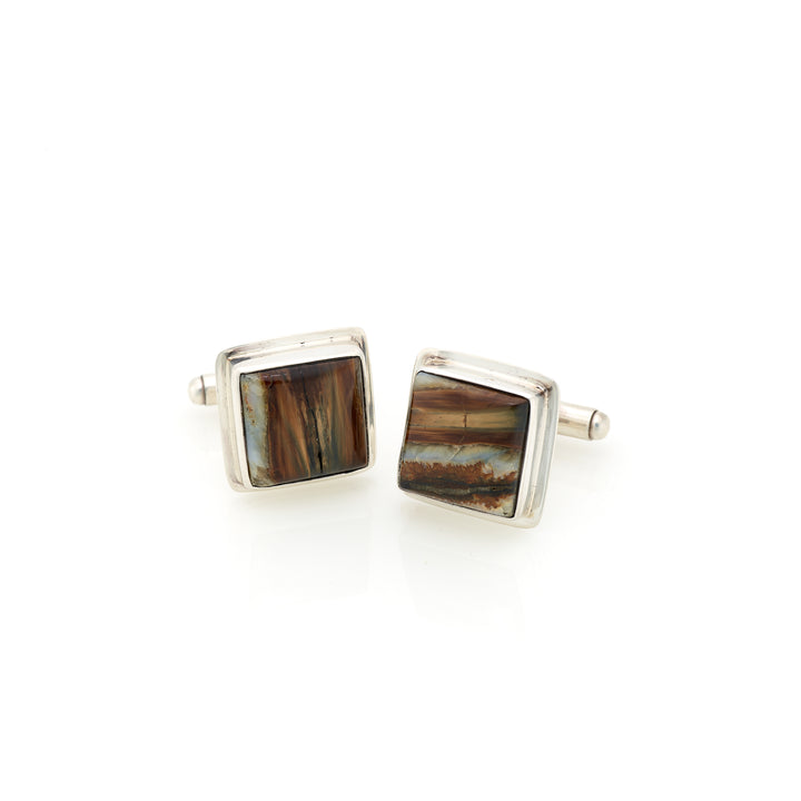 Domed Mammoth Tooth Square Cufflinks