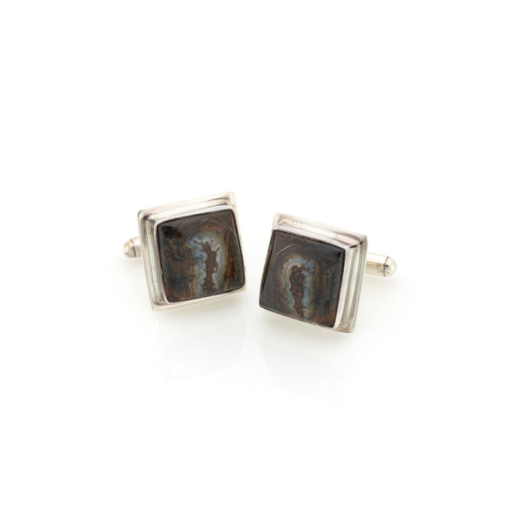 Domed Mammoth Tooth Square Cufflinks