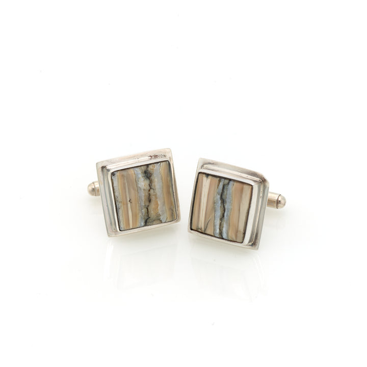 Domed Mammoth Tooth Square Cufflinks
