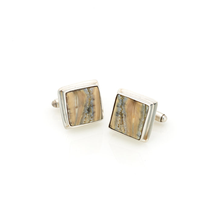 Square, Flat Mammoth Tooth Cufflinks