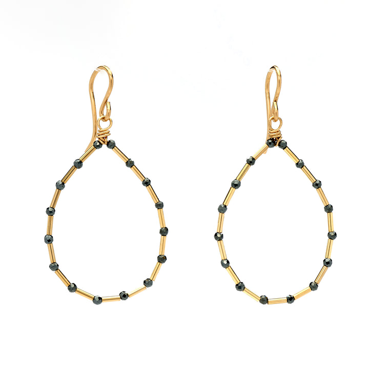 Beaded Teardrop Hoops