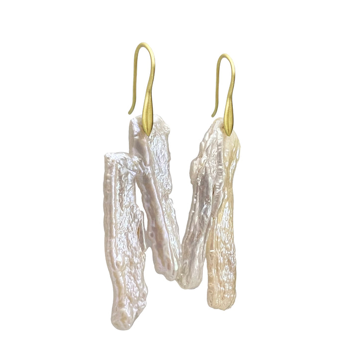 Double Pearl Stick Earrings