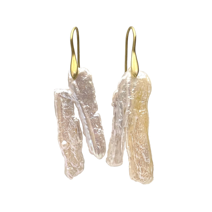Double Pearl Stick Earrings