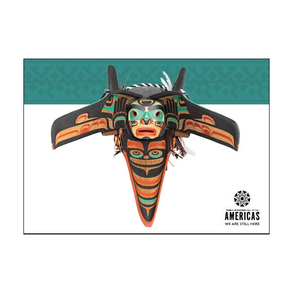 HMNS Raven Mask Postcard, Hall of the Americas
