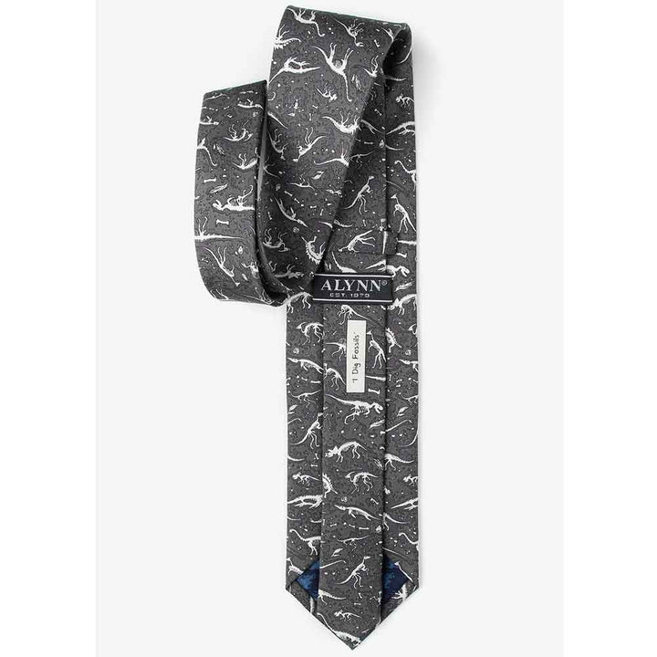 "I Dig Fossils" Gray Silk Tie