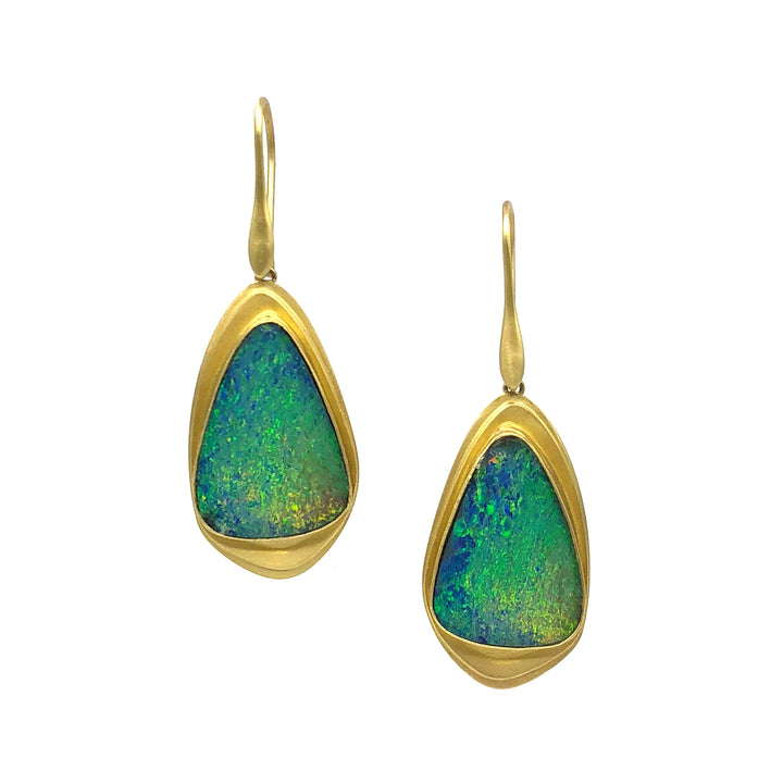 Azores Triangle Opal Earrings