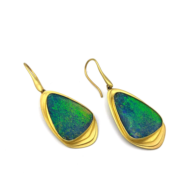Azores Triangle Opal Earrings