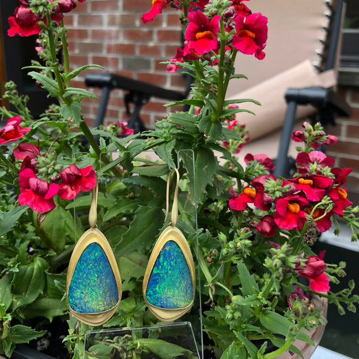 Azores Triangle Opal Earrings