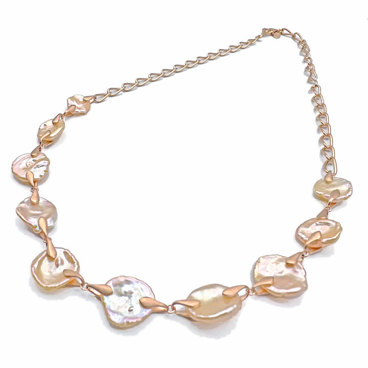 Peach Petal Pearl Chain