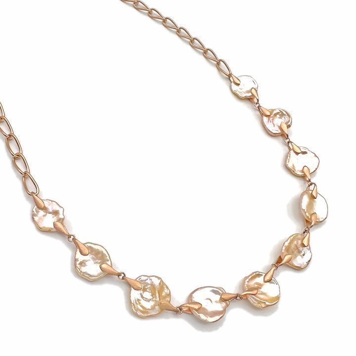 Peach Petal Pearl Chain