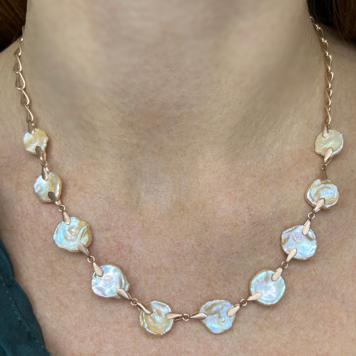 Peach Petal Pearl Chain