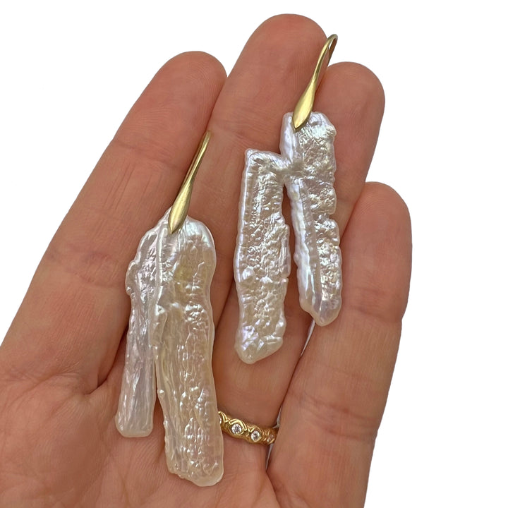 Double Pearl Stick Earrings